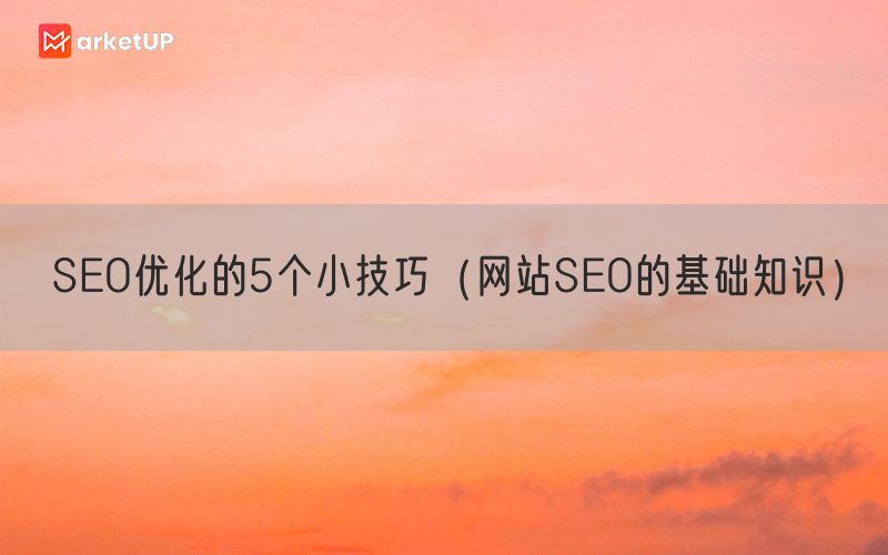 SEO优化的5个小技巧（网站SEO的基础知识）(图1)