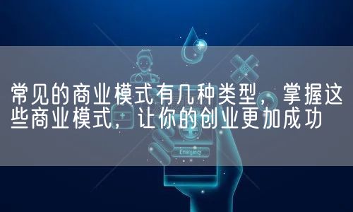 常见的商业模式有几种类型，掌握这些商业模式，让你的创业更加成功(图1)