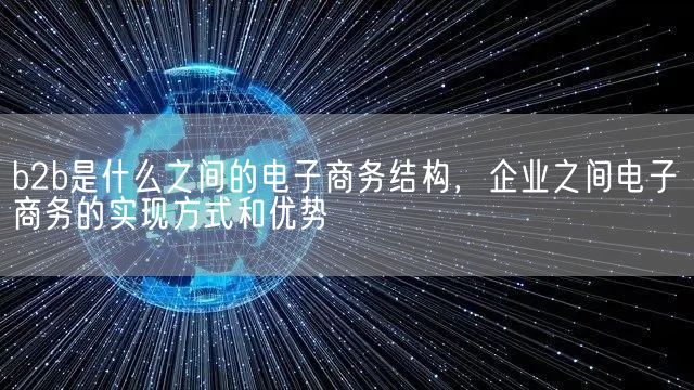 b2b是什么之间的电子商务结构，企业之间电子商务的实现方式和优势(图1)