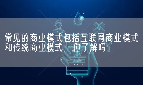 常见的商业模式包括互联网商业模式和传统商业模式，你了解吗(图1)