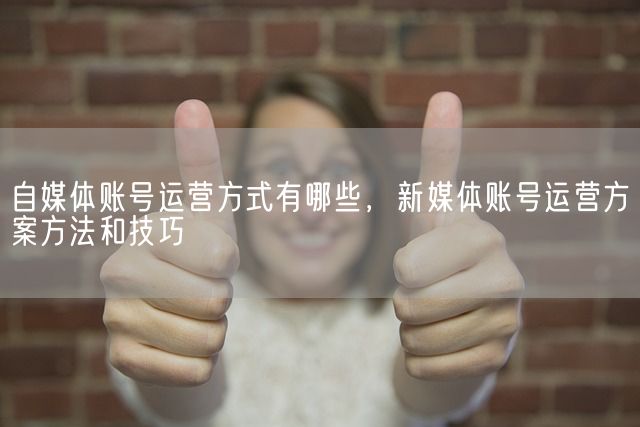 自媒体账号运营方式有哪些，新媒体账号运营方案方法和技巧(图1)