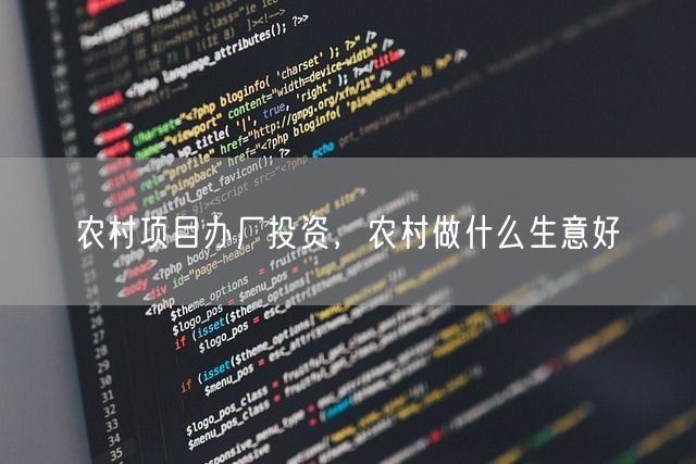 农村项目办厂投资，农村做什么生意好(图1)