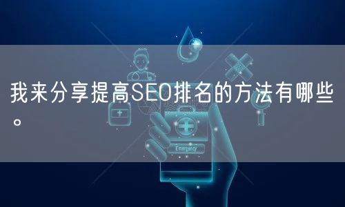 我来分享提高SEO排名的方法有哪些。(图1)