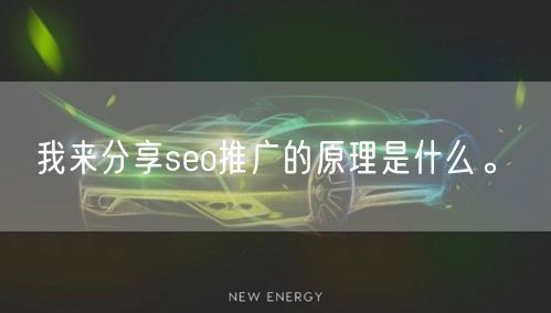 我来分享seo推广的原理是什么。(图1)