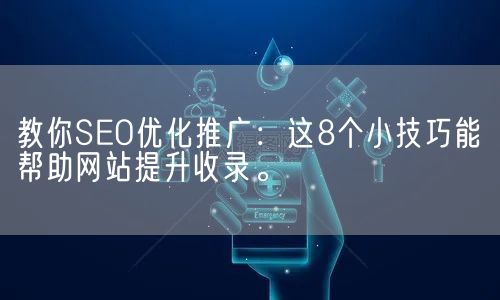 教你SEO优化推广：这8个小技巧能帮助网站提升收录。(图1)
