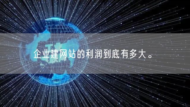 企业建网站的利润到底有多大。(图1)
