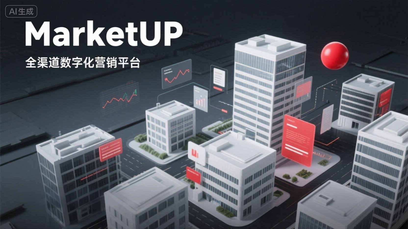 jimeng-2025-08-06-1763-UI风格官网风格可视化，上面白色文字标题是：MarketUP，下方还有一行白色小....jpeg