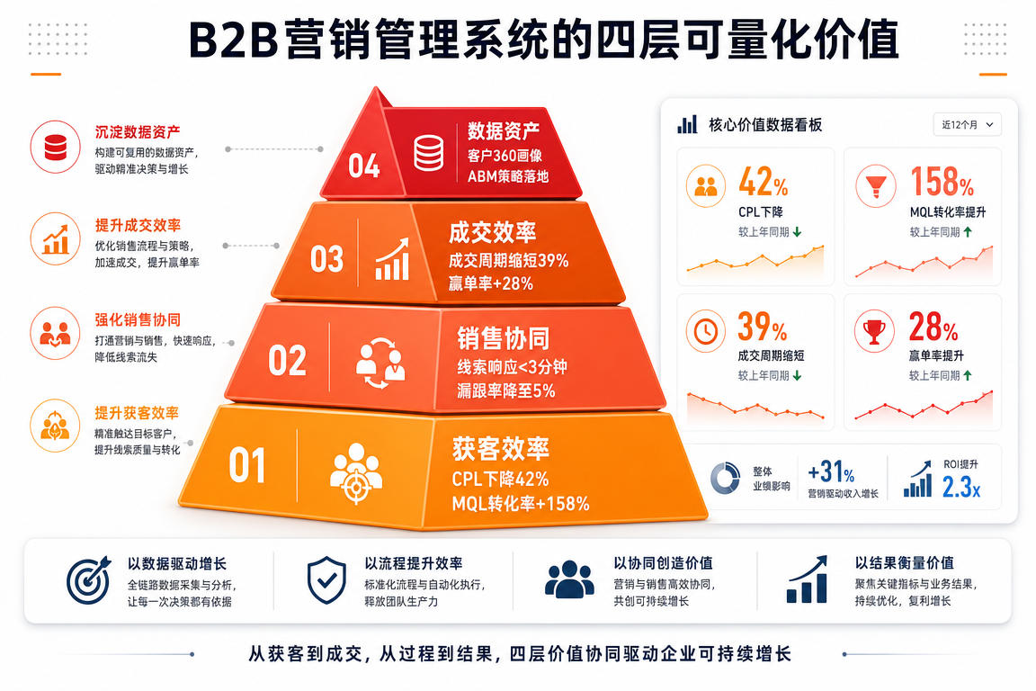 B2B营销管理系统的四层可量化价值
